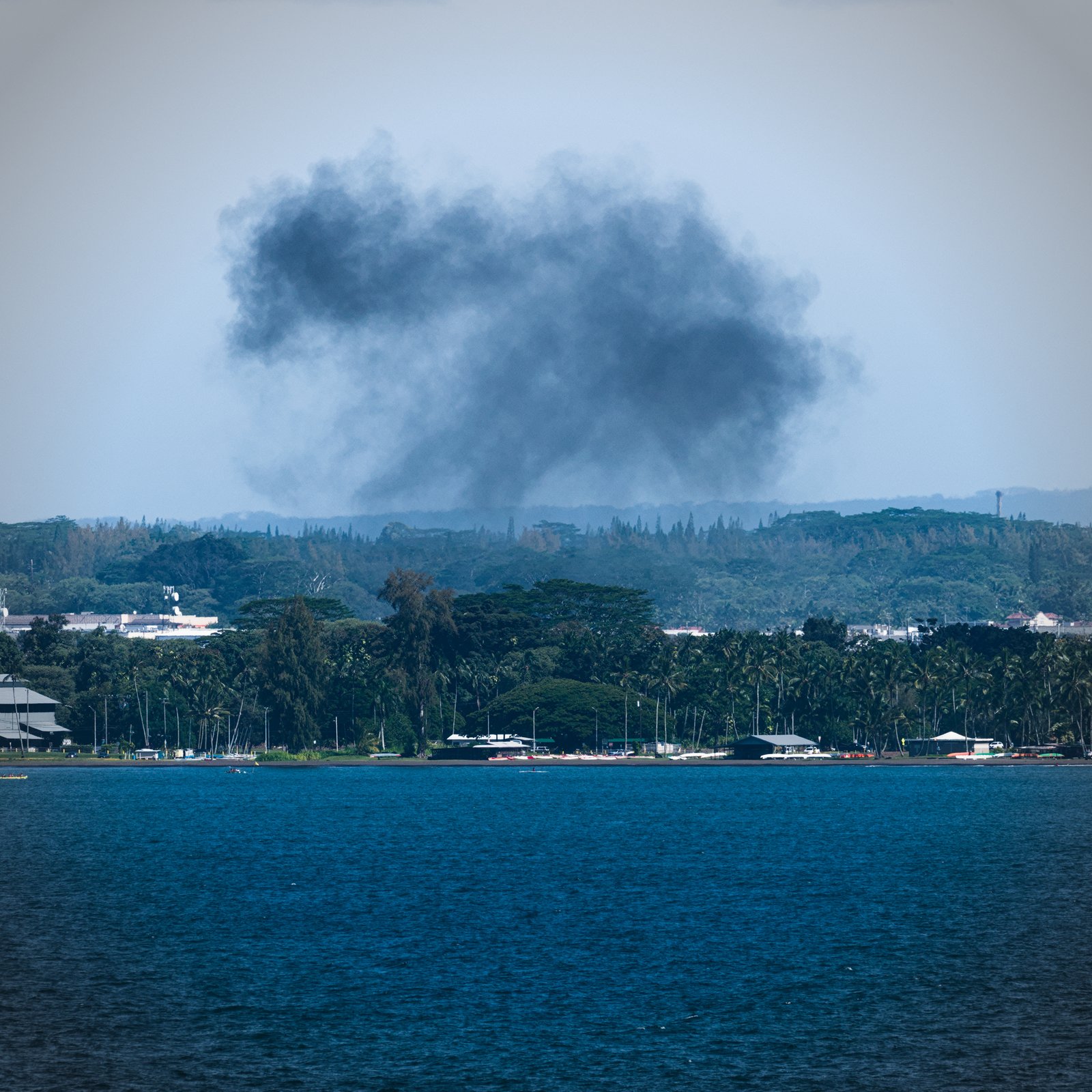 Smoke over downtown Hilo